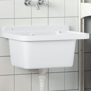 vidaXL Umývadlo na montáž na stenu biele 50x35x24 cm živica
