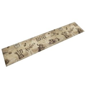 vidaXL Kuchynský koberec umývateľný Coffee hnedý 60x300 cm zamat