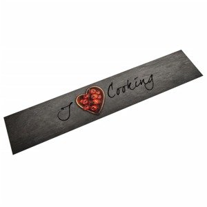 vidaXL Kuchynský koberec, prateľný, nápis Cooking 60x300 cm, zamat