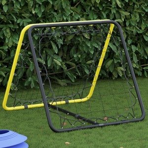 vidaXL Futbalové odrážadlo obojstranné nastaviteľné žlto-čierne oceľ