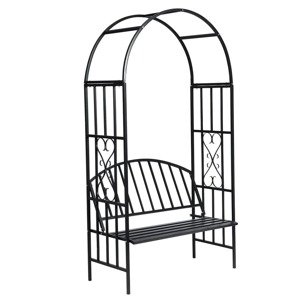 vidaXL Záhradná pergola na ruže s lavičkou