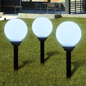 vidaXL Vonkajšie osvetlenie chodníka 3 ks, LED 20 cm, s hrotom