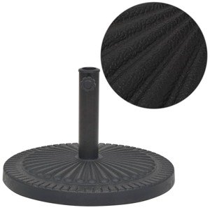 vidaXL Stojan na slnečník, živicový, okrúhly, čierny, 14 kg