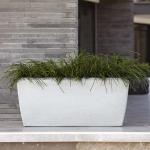 Capi Kvetináč Arc Granite obdĺžnik 90x35x40 cm slonovinový
