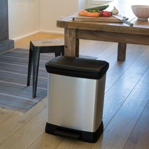 Curver Pedálový kôš Deco, obdĺžnikový 30 l, strieborný