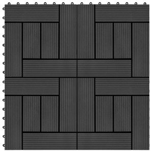 vidaXL Podlahové dlaždice z WPC 11 ks 30x30 cm 1 m2 čierne