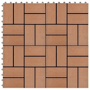 vidaXL Podlahové dlaždice z WPC 11 ks 30x30 cm 1 m2 hnedé
