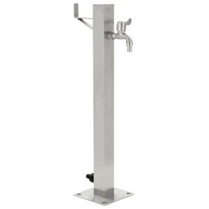 vidaXL Záhradný stĺpik na vodu, nehrdzavejúca oceľ, štvorcový 65 cm