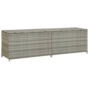 vidaXL Záhradný úložný box sivý 200x50x60 cm polyratanový
