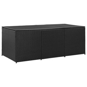 vidaXL Záhradný úložný box čierny 180x90x70 cm polyratanový
