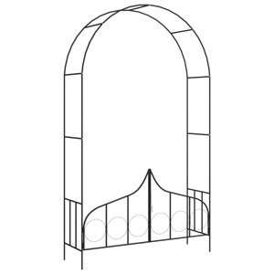 vidaXL Záhradná pergola s bránou čierna 138x40x238 cm železná