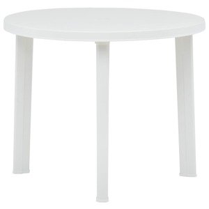 vidaXL Záhradný stôl biely 89 cm plastový