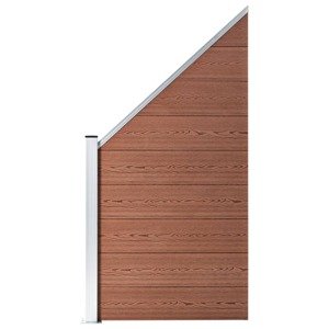 vidaXL Plotový panel, WPC 95x(105-180) cm, hnedý