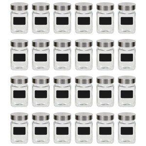 vidaXL Skladovacie poháre s nálepkou 24 ks 300 ml