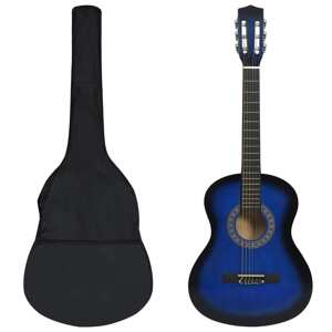 vidaXL 8-dielna klasická gitarová sada pre začiatočníkov modrá 3/4 36"