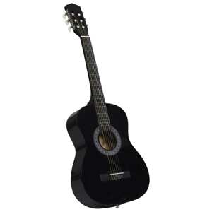 vidaXL Klasická gitara pre začiatočníkov a deti čierna 3/4 39"
