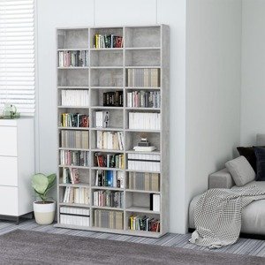 vidaXL Skrinka na CD, betónovo sivá 102x16x177,5 cm, kompozitné drevo