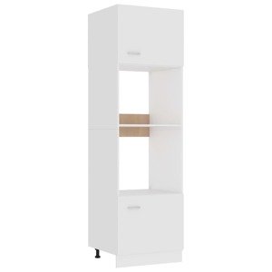 vidaXL Skrinka na mikrovlnku, biela 60x57x207 cm, kompozitné drevo