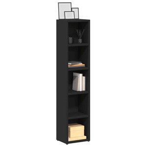vidaXL Skrinky na CD 2 ks, čierne 21x16x93,5 cm, kompozitné drevo