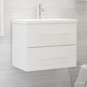 vidaXL Skrinka pod umývadlo, biela 60x38,5x48 cm, kompozitné drevo