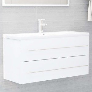 vidaXL Skrinka pod umývadlo, biela 100x38,5x48 cm, kompozitné drevo