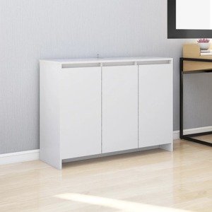 vidaXL Komoda, biela 102x33x75 cm, kompozitné drevo