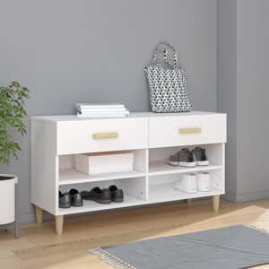 vidaXL Botník biely 102x35x55 cm spracované drevo