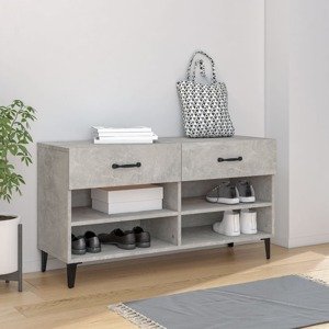 vidaXL Botník betónovo sivý 102x35x55cm spracované drevo