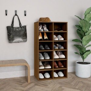 vidaXL Regál na topánky hnedý dub 54x34x100,5 cm spracované drevo
