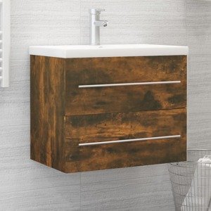 vidaXL Umývadlová skrinka dymový dub 60x38,5x48 cm spracované drevo