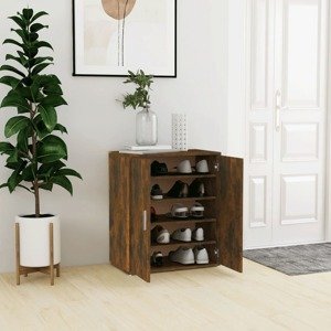vidaXL Botník dymový dub 60x35x70 cm spracované drevo