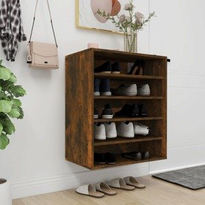 vidaXL Botník dymový dub 60x35x70 cm spracované drevo