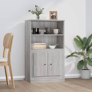 vidaXL Vysoká skrinka sivá sonoma 60x35,5x103,5 cm kompozitné drevo
