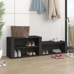 vidaXL Botník čierny 150x35x45 cm spracované drevo