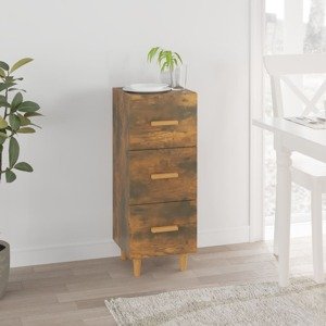 vidaXL Komoda dymový dub 34,5x34x90 cm spracované drevo