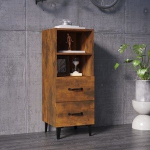 vidaXL Komoda dymový dub 34,5x34x90 cm spracované drevo