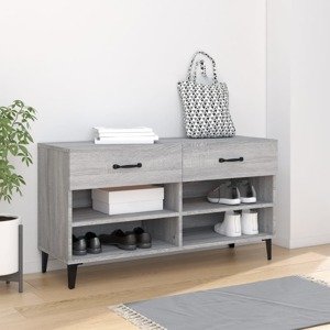 vidaXL Botník sivý dub sonoma 102x35x55 cm spracované drevo