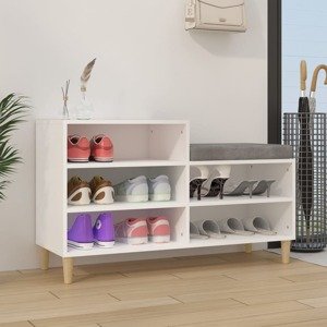 vidaXL Botník biely 102x36x60 cm spracované drevo