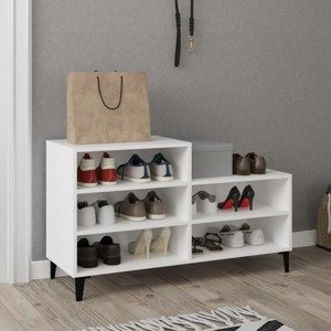 vidaXL Botník biely 102x36x60 cm spracované drevo