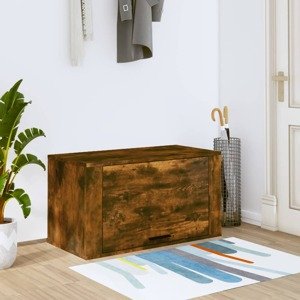 vidaXL Nástenný botník dymový dub 70x35x38 cm borovicový masív