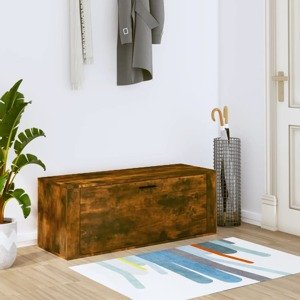 vidaXL Nástenný botník dymový dub 100x35x38 cm spracované drevo