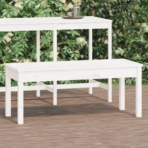 vidaXL Záhradná lavica biela 109x44x45 cm masívna borovica
