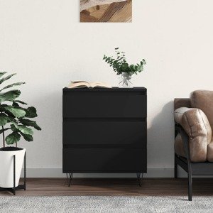 vidaXL Komoda čierna 60x35x70 cm spracované drevo