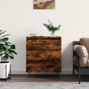 vidaXL Komoda dymový dub 60x35x70 cm spracované drevo