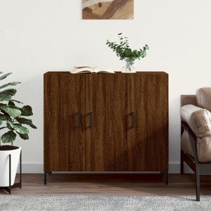 vidaXL Komoda hnedý dub 90x34x80 cm kompozitné drevo