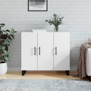 vidaXL Komoda biela 90x34x80 cm kompozitné drevo