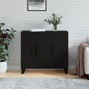 vidaXL Komoda čierna 90x34x80 cm kompozitné drevo