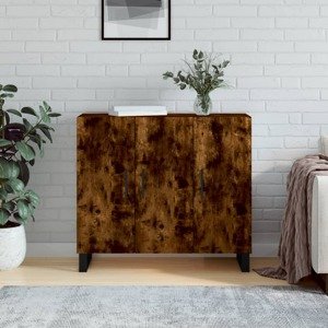 vidaXL Komoda dymový dub 90x34x80 cm kompozitné drevo