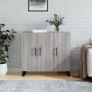 vidaXL Komoda sivý dub sonoma 90x34x80 cm kompozitné drevo