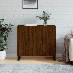 vidaXL Komoda hnedý dub 90x34x80 cm kompozitné drevo